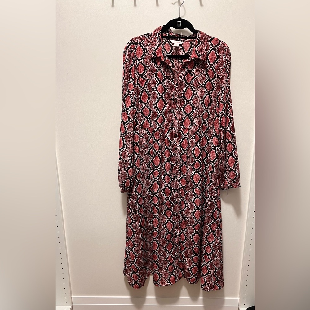 Long sleeve animal print dress